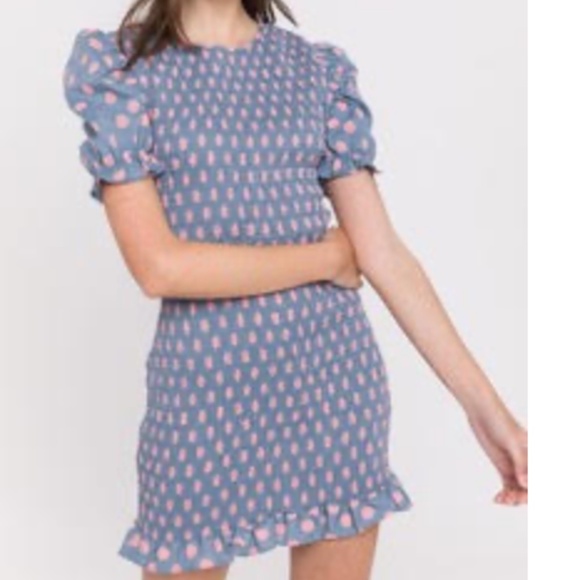 Anthropologie free the roses smocked polka dot dress - Picture 2 of 5